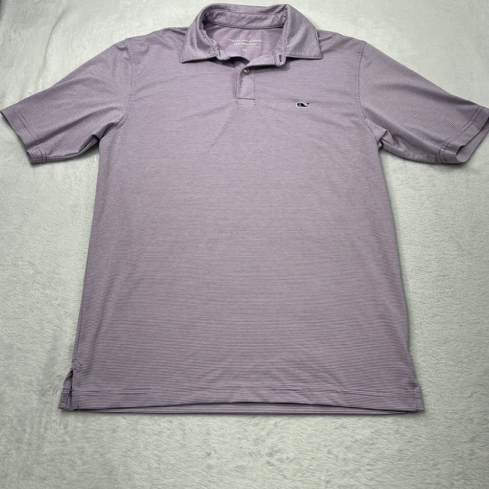 Vineyard Vines Women's XS‎ Purple Stripe Performance Polo Shirt